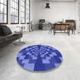 thumbnail image 4 of Ahgly Company Machine Washable Indoor Square Transitional Sky Blue Area Rugs, 8' Square, 4 of 7