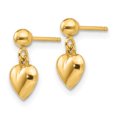 thumbnail image 2 of 14K Yellow Gold Madi K Puffed Heart Dangle Earrings, 2 of 2