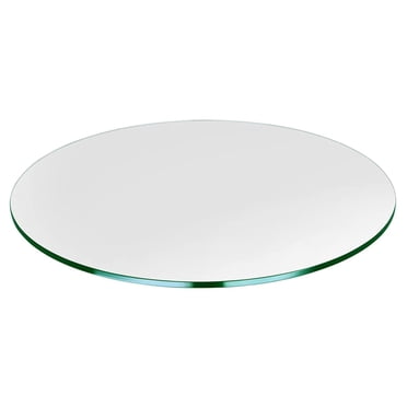 Dulles Glass Dessus de Table en Verre Trempé Rond de 23 Po, Épaisseur de 1/4 Po