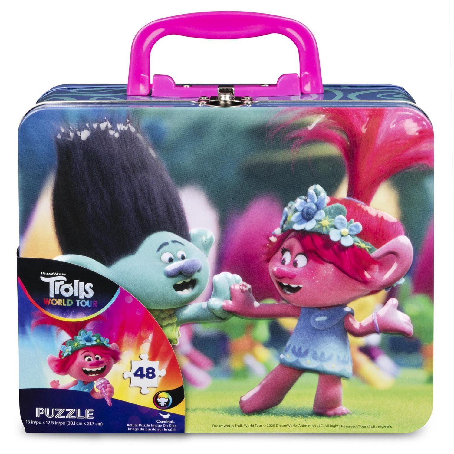 Trolls 2 Puzzle 24 pièces en étain avec poignée, pour les familles et les enfants à partir de 4 ans