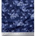 thumbnail image 1 of Soimoi Blue Cotton Duck Fabric Leaves & Floral Decor Fabric Printed BTY 56 Inch Wide, 1 of 1