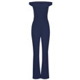 thumbnail image 3 of Yuyuzo Women 1 Piece Jumpsuits off Shoulder Flare Pants Wide Leg High Waisted Evening Party Rompers, 3 of 6