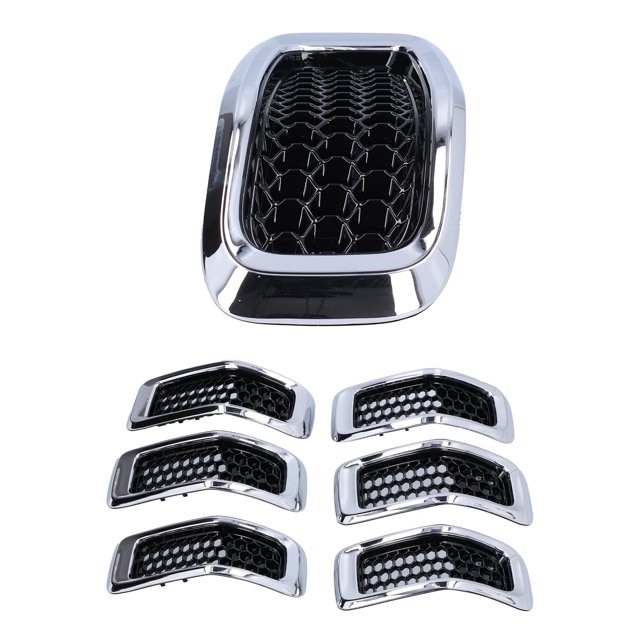 Garniture d'Insert de Gril, 7pcs Inserts de Calandre avant Insert de Calandre pour Jeep Gril Insert de Grille