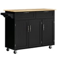 thumbnail image 1 of HOMCOM Îlot de Cuisine, Chariot de Service Utilitaire avec 2 Tiroirs de Rangement, Noir, 1 of 10