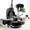 thumbnail image 4 of Tramontina Primaware 15-Piece Nonstick Cookware Set with Lids and Silverware Set, Aluminum Pots and Pans Set Non Stick for Home and Kitchen (Storm), 4 of 8