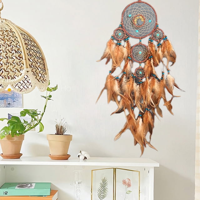 Birdeem Tree of Life,Crystal Wind Chimes,Feeling Turquoise Tree of Life Dreamcatcher Colorful Feather Wind Chimes Wall Decoration Hangings,Tree of Life Pendant