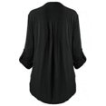 thumbnail image 3 of Leutsin Women Ladies Large Size Button Solid Lace V-Neck Long Sleeve Shirt Blouse, 3 of 3