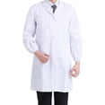 thumbnail image 3 of Laboratory Coat Buttons Multi Pocket Short Sleeve Pet Shop School Factory Work Clothes Internship Section Beautician Use Long Sleeve S, 3 of 5
