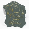 thumbnail image 2 of Inkdotpot Real Gold Foil Merry Christmas & Happy Text Tags Favor Bracket Shape Hang Pack Of 100 Paper Tags, 2 of 7