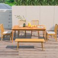 thumbnail image 2 of Costway 6-Person Outdoor Acacia Wood Dining Table with 1.96" Umbrella Hole Rectangular, 2 of 10