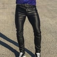 thumbnail image 1 of EGNMCR Pantalon Léger pour Homme, Pantalon Cargo Homme, Pantalon en Lin Homme Pantalon Décontracté Punk Rétro Gothique pour Homme Pantalon en Cuir Décontracté Uni Pantalon Pleine Longueur Homme Pantalon, 1 of 6