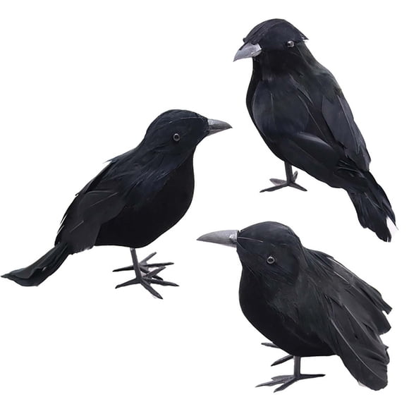 Simulation Black Crow Feather Animal Halloween Props Simulation Crow Festival Feather Production Decorative Props