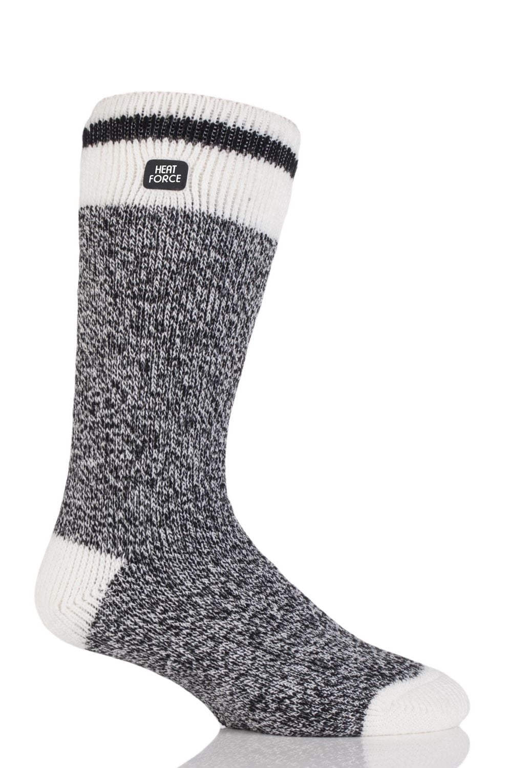 Chaussettes chaudes tors. crème pour hommes Heat Force, tailles 7-12, noir/noir, 2 paires