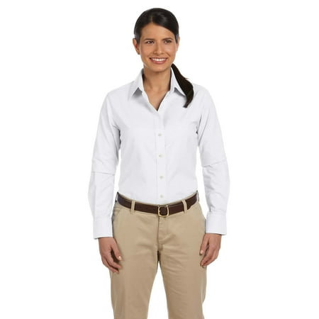 Harriton Ladies' Long-Sleeve Oxford with Stain-Release