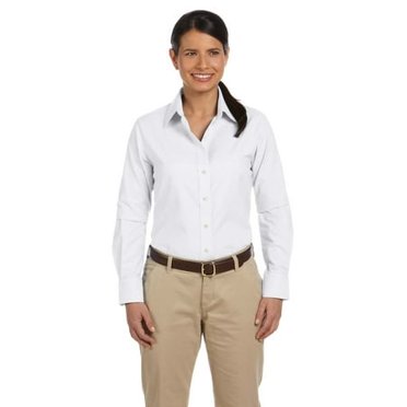 Harriton Ladies' Long-Sleeve Oxford with Stain-Release