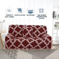thumbnail image 3 of CHOK Housse de Sofa Extensible en Spandex pour Causeuse Fleur Rouge Moyen, 3 of 6