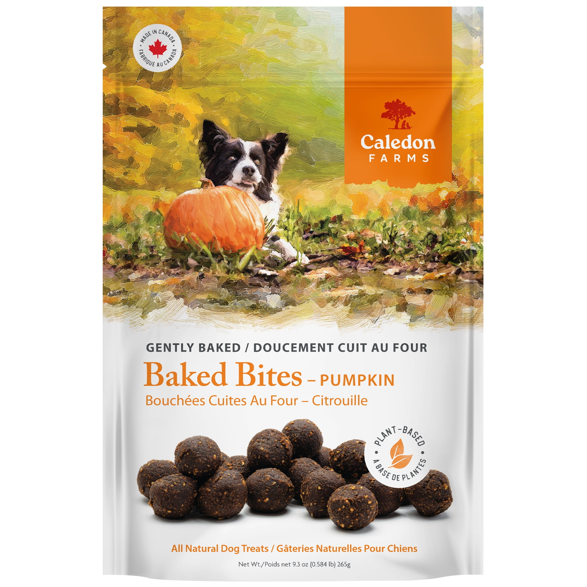 Caledon Farms all Natural Pumpkin Baked Bites 265g Plant Based Dog Treats