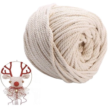 Cordon en Macramé à Brin Unique - Cordon en Coton Naturel Doux pour Artisanat en Macramé
