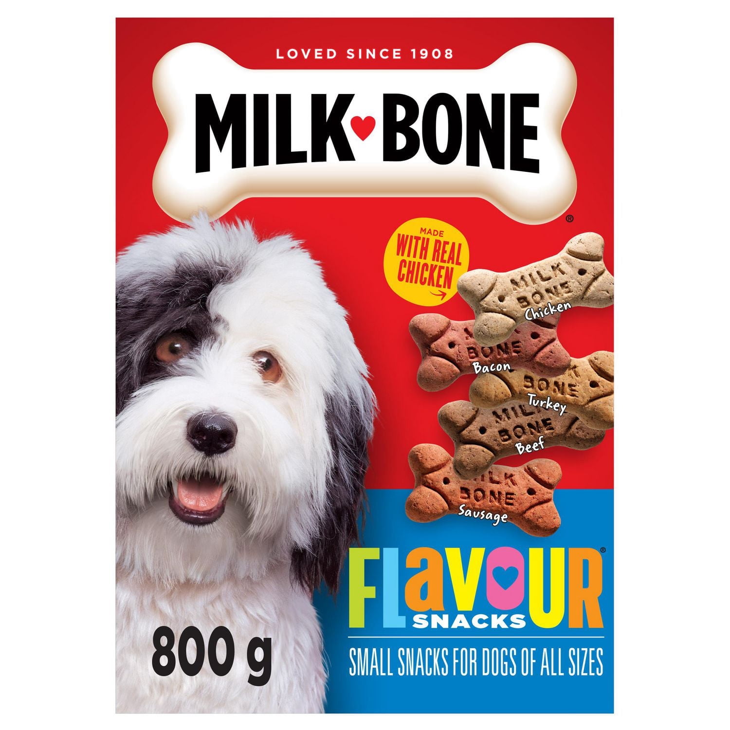 Milk-Bone Flavour Snacks Assorted Meat Flavours Crunchy Biscuit Dog Treats, Small