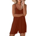 thumbnail image 2 of ORUYROP SNUGWIND Femmes Casual Sans Manches Sangle Lâches Combinaisons Réglables Stretch Shorts Romper avec Poches, 2 of 4