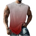 thumbnail image 2 of Hot6sl Économies d'Été Liquidation Débardeur Col Rond, Hommes Mode Décontractée Impression Pull Col Rond Sport Débardeur Sans Manches, Hommes Blouse PolyesterRouge, 4TG, 2 of 6