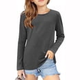 thumbnail image 2 of Besolor Toddler Boys Girls Long Sleeve T-Shirts Casual Crewneck Solid Color Basic Tops Layer Tee Kids Fall Clothes, 2 of 5