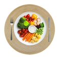 thumbnail image 1 of Djiypn Napperons Ronds Tressés Ensemble de 8 Napperons Ronds pour Tables à Manger 15 Pouces Lavables Napperons de Table de Cuisine Intérieur (Or, 8), 1 of 8