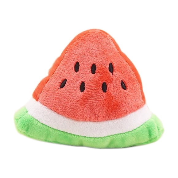 Jouet à Mâcher Melon D\'eau Rouge pour Chiens et Chats, Jouet en Peluche Interactif avec Corde, Jouet Mordant Durable pour Soins Buccaux, Jouet d'Intérieur pour Petits, Moyens et Grands Animaux, 5.12 X 2.36 X 2.36 Pouces