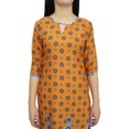 thumbnail image 2 of Bimba Tunique Imprimée pour Femme Kurti Kurta en Georgette Moutarde Blouse Indienne Longue-14, 2 of 5