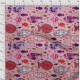thumbnail image 4 of oneOone Cotton Poplin Red Fabric Asian Block Fish Sewing Craft Projects Fabric Prints By Yard 56 Inch Wide, 4 of 4