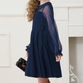 thumbnail image 3 of Robes pour Préadolescentes à Manches Longues, Évasées à Étages, Ligne A, Robes de Printemps pour Filles, Robes Bleu Marine pour Filles, Robe de Fête pour Filles, 3 of 8
