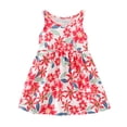 thumbnail image 1 of Robes de Printemps pour Filles Tout-Petits Enfants Filles Été Sans Manches à Imprimés Floraux Robe Décontractée de Danse Fête Robes pour Bébé Rose Vif 8 Ans-9 Ans, 1 of 5