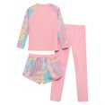 thumbnail image 4 of Doomiva Girls Long Sleeve Rash Tops with Swim Shorts Pants Bathing Suit UPF 50+ Rash Guard Swimsuit Pink 2-3, 4 of 5