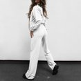 thumbnail image 4 of Fgnfyis Womens Tracksuits Set Womens Cargo Pant Two Piece Outfit Drawstring Full Zip Cropped Work Jacket and Drawstring Long Pant Sets Casual Pocket Solid Color Sweatsuit Trousers Sets White L, 4 of 6