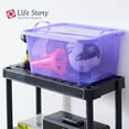 thumbnail image 3 of Life Story Bac de Rangement Empilable de 55 Qt, Contenant à Couvercle Léger, Violet, Lot de 6, 3 of 9