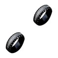 thumbnail image 4 of kurtrusly Unique Vintage Steel Ring Suitable For All Genders Gifts For Friends Metal Ring For Men Vintage Rings All black 7 2Set, 4 of 6