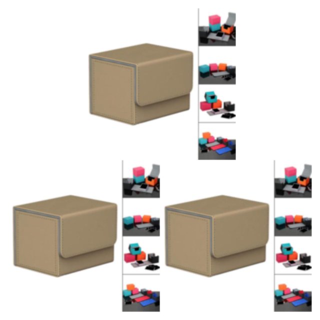 maskred Stylish and Secure Card Deck Storage Holder Organizer with Magnetic Closure TCG Display Brown 3Set
