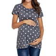 thumbnail image 1 of Julyccc Maternity Dot Polka Round Neck Short Sleeve Tunic Tops, 1 of 4