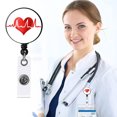 thumbnail image 2 of Nurse Badge Buckle Love Stethoscope Easy-To-Pull Buckle Retractable Badge Easy-To-Pull Certificate Buckle, 2 of 9