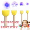 thumbnail image 2 of Tools Stick Children Sponge Paint Children Brushes Diy 4pcs Drawing Painting Education, 2 of 6