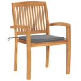 thumbnail image 2 of vidaXL Stacking Garden Chairs with Cushions 4 pcs Solid Teak Wood, 2 of 5
