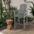 thumbnail image 2 of Costway Outdoor HDPE Bar Height Stool Patio Tall Chair Armrest Footrest All Weather Grey, 2 of 8
