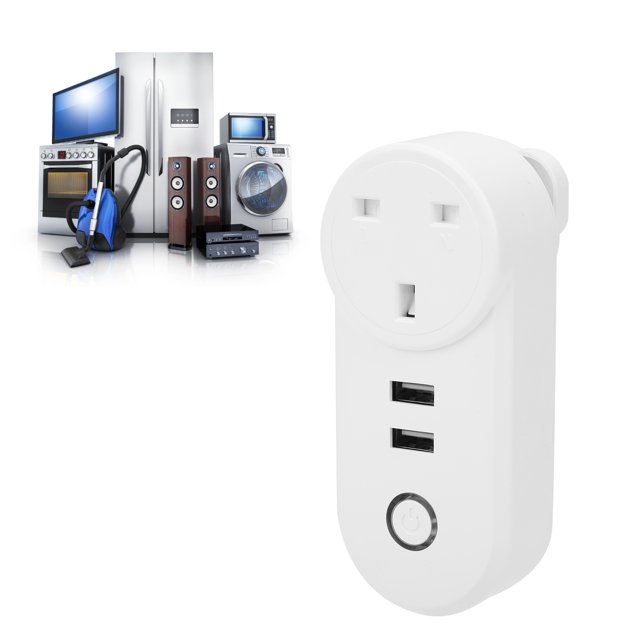 ANGGREK WiFi Smart Socket,WiFi Smart Plug,WiFi Smart Plug Power Socket Wireless Timer Remote Control LSPA2 UK Plug 100‑240VAC