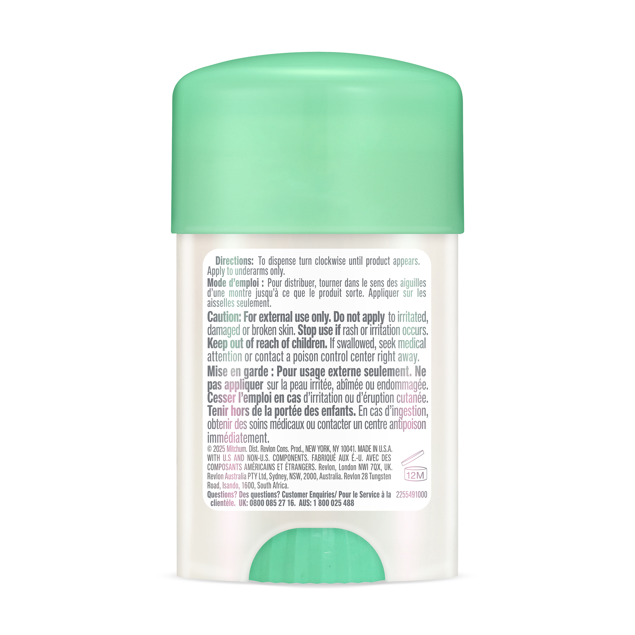 Mitchum Clinical Oxygen pour femmes Désodorisant et antisudorifique solide bâton mou poudre fraîche, 45 g