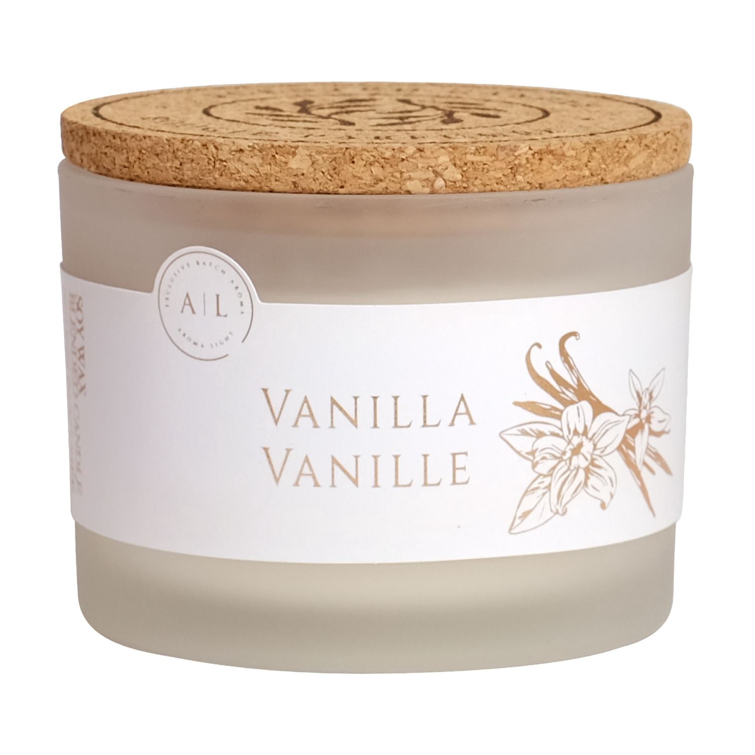 Aroma Light 12OZ Vanilla Soy Wax Blended Scented Candle, 3 mèche de coton