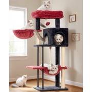 Cat Tree Cat Tower for Indoor Cats . Cat Tree Tower with Sturdy Steel Tube Hammock Cat Condo for Small Cats and Kittens Scratching Post Light GCTSW