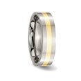 thumbnail image 4 of Bague Alliance pour Homme en Titane 6 mm avec Incrustation de 14 Or, 4 of 6