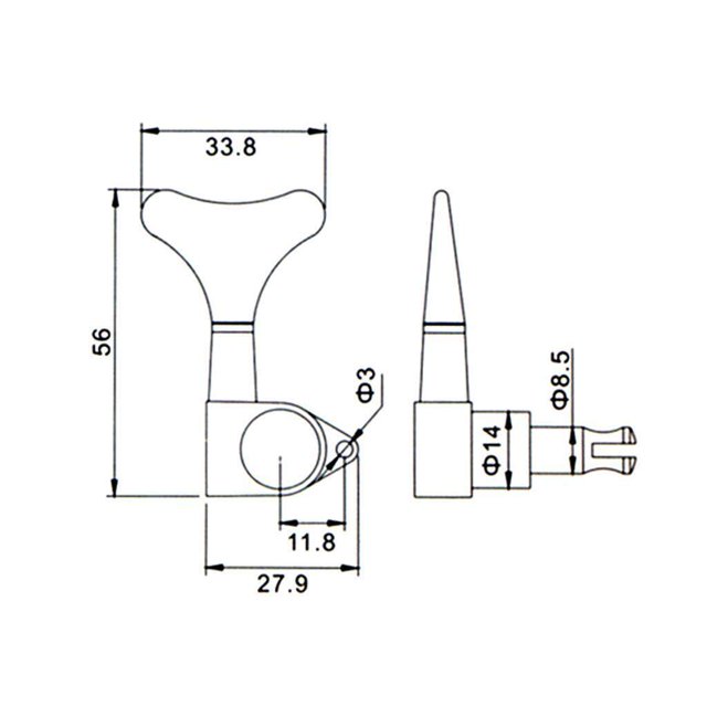 String Tuning Peg Tuner Sealed Machine String Bass Machine Head Tuners Electric Tuning Peg Machine Head Button for Bass Part Silver 2L2R