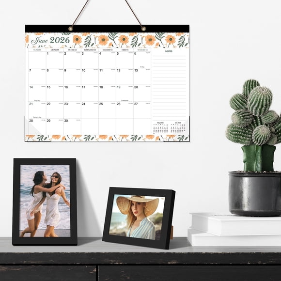 RRJ 2026 2027 Wall Calendar, Fresh Little Flower 18-Month Planner, Long-Term Planning Calendar From June 2026 to December 2027, Home Office Study Calendar, Tear-Off Monthly Wall Hanging Calendar,