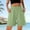 #0003-Mint Green, variant on Neewe Women's Bermuda Shorts Summer Wide Leg Plain Elastic Waisted Comfy Casual Sweat Long Shorts